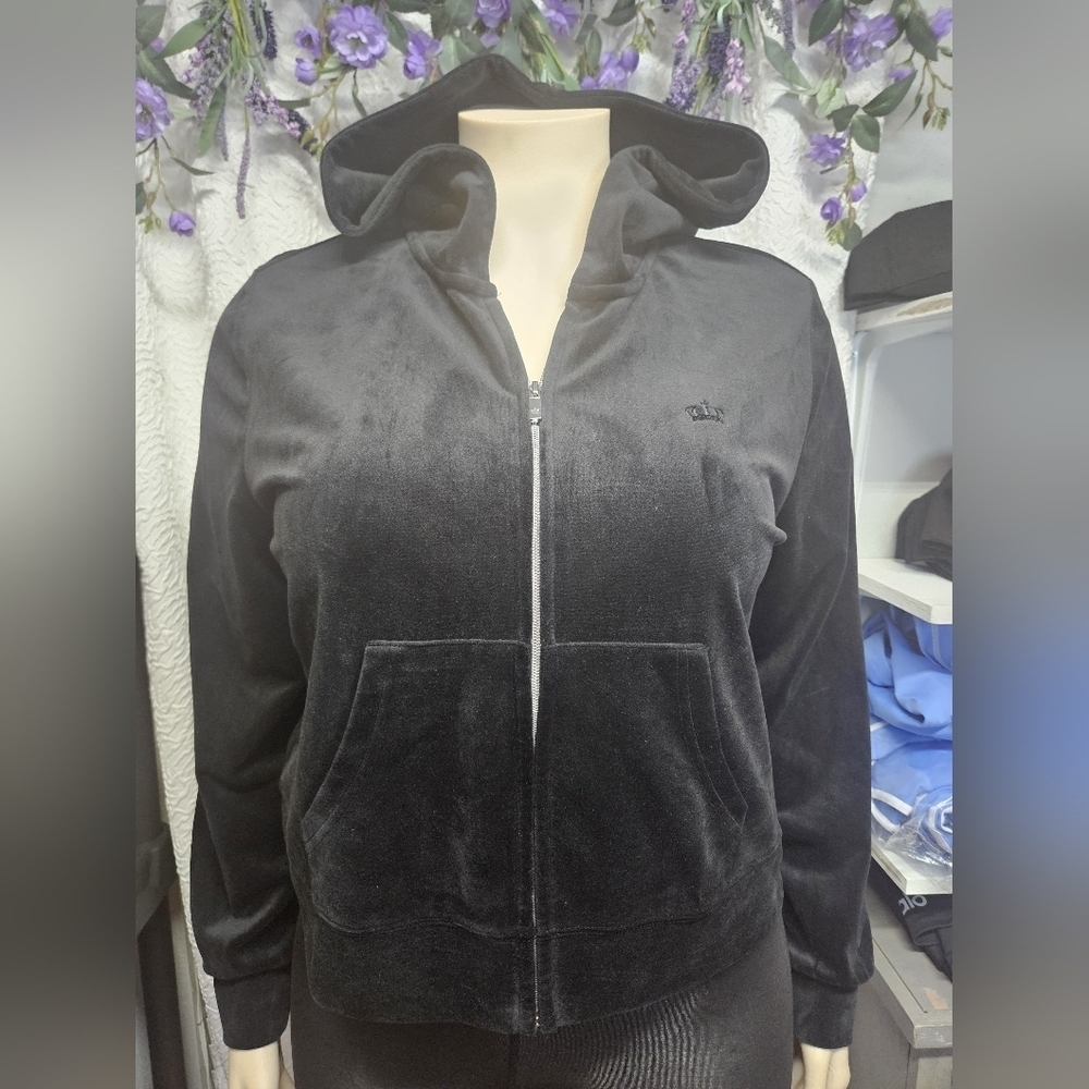 Juicy Couture Black Velvet Jacket Luxurious Soft Texture
